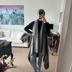 Dark gray long sweater vest. Guess brand.